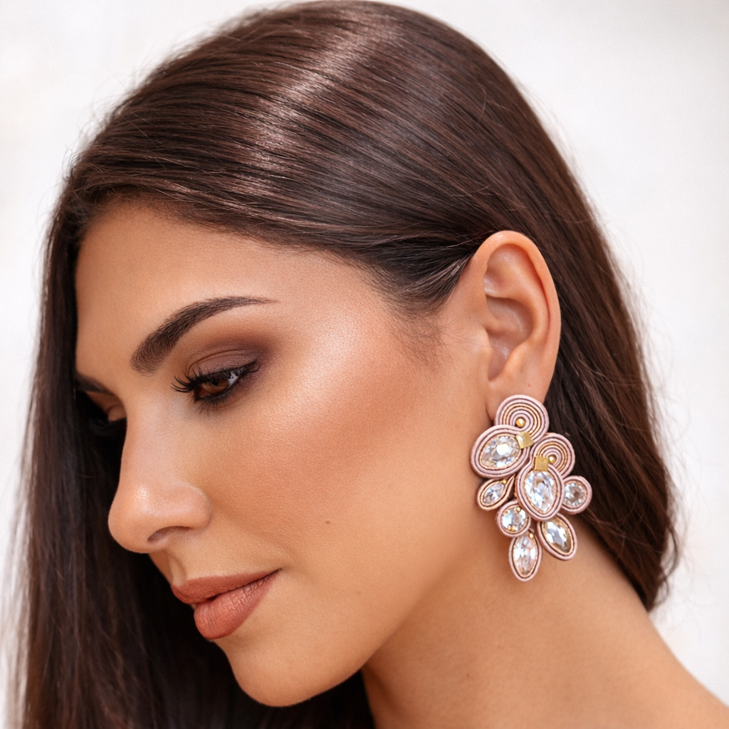 Orecchini Narciso Nude - Gioielli Soutache Artigianali Shimmershine