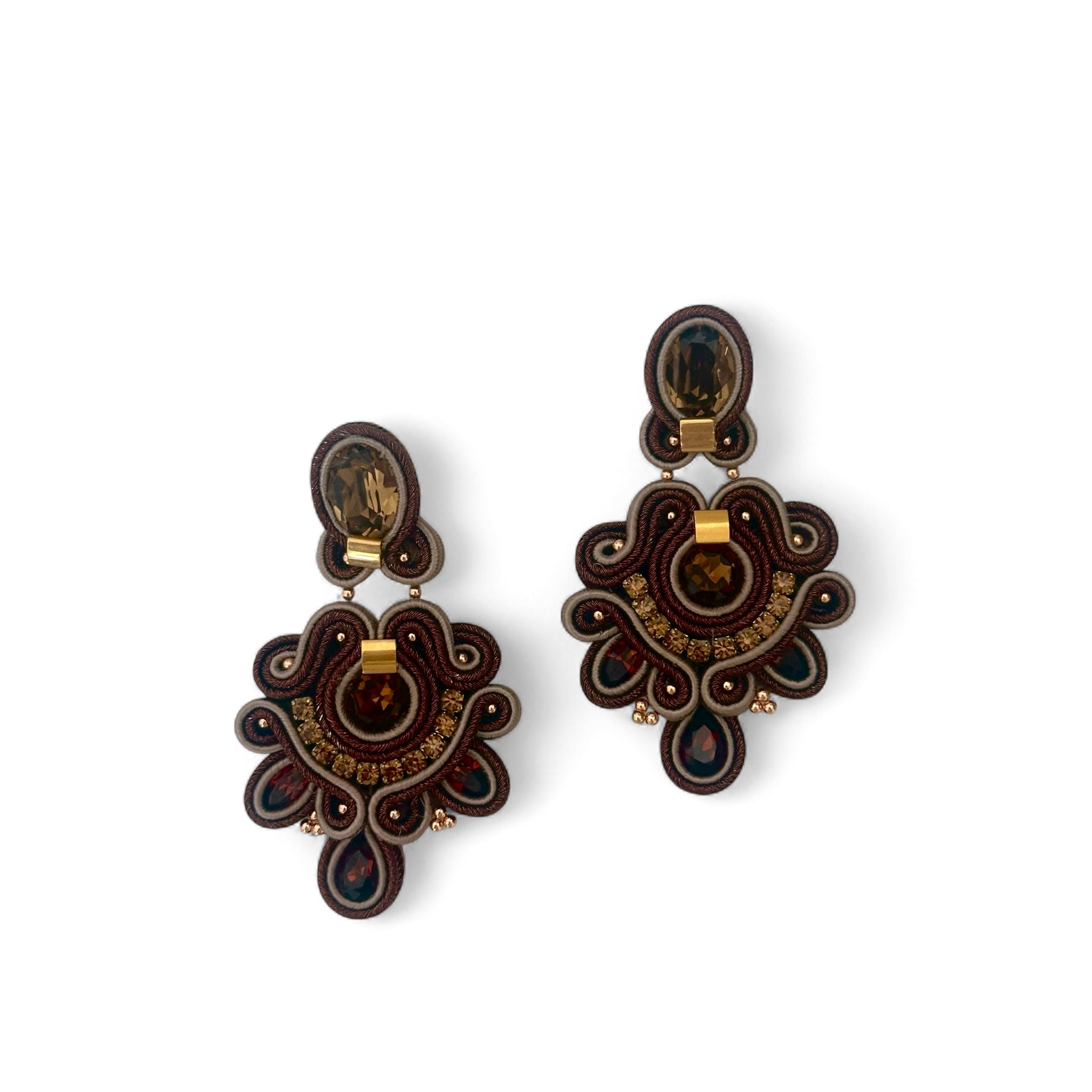 Balmain Brown - Gioielli Soutache Artigianali Shimmershine