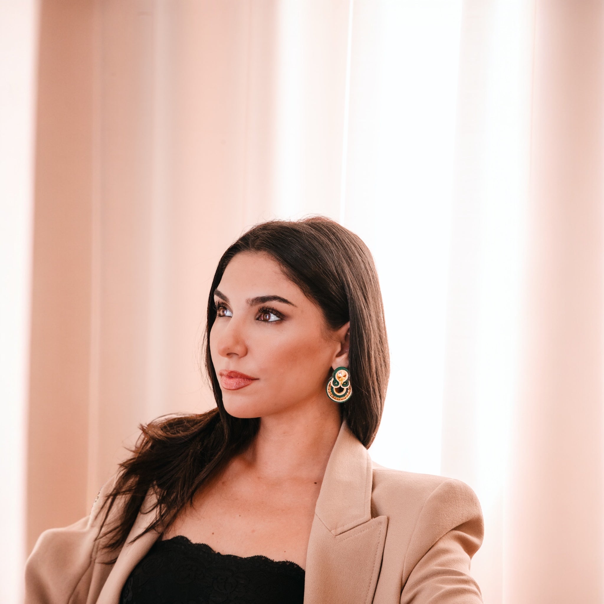 Emerald Gold – Orecchini Soutache Verde & Oro