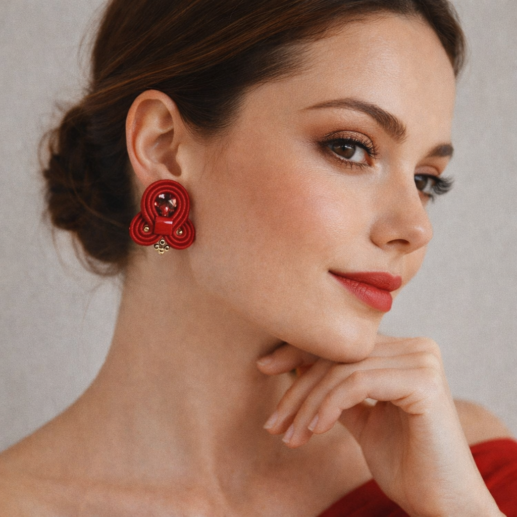 Alma Red - Gioielli Soutache Artigianali Shimmershine