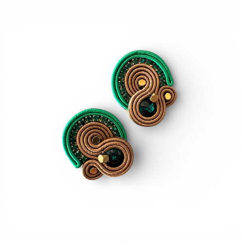 Beth verde e nocciola - Gioielli Soutache Artigianali Shimmershine