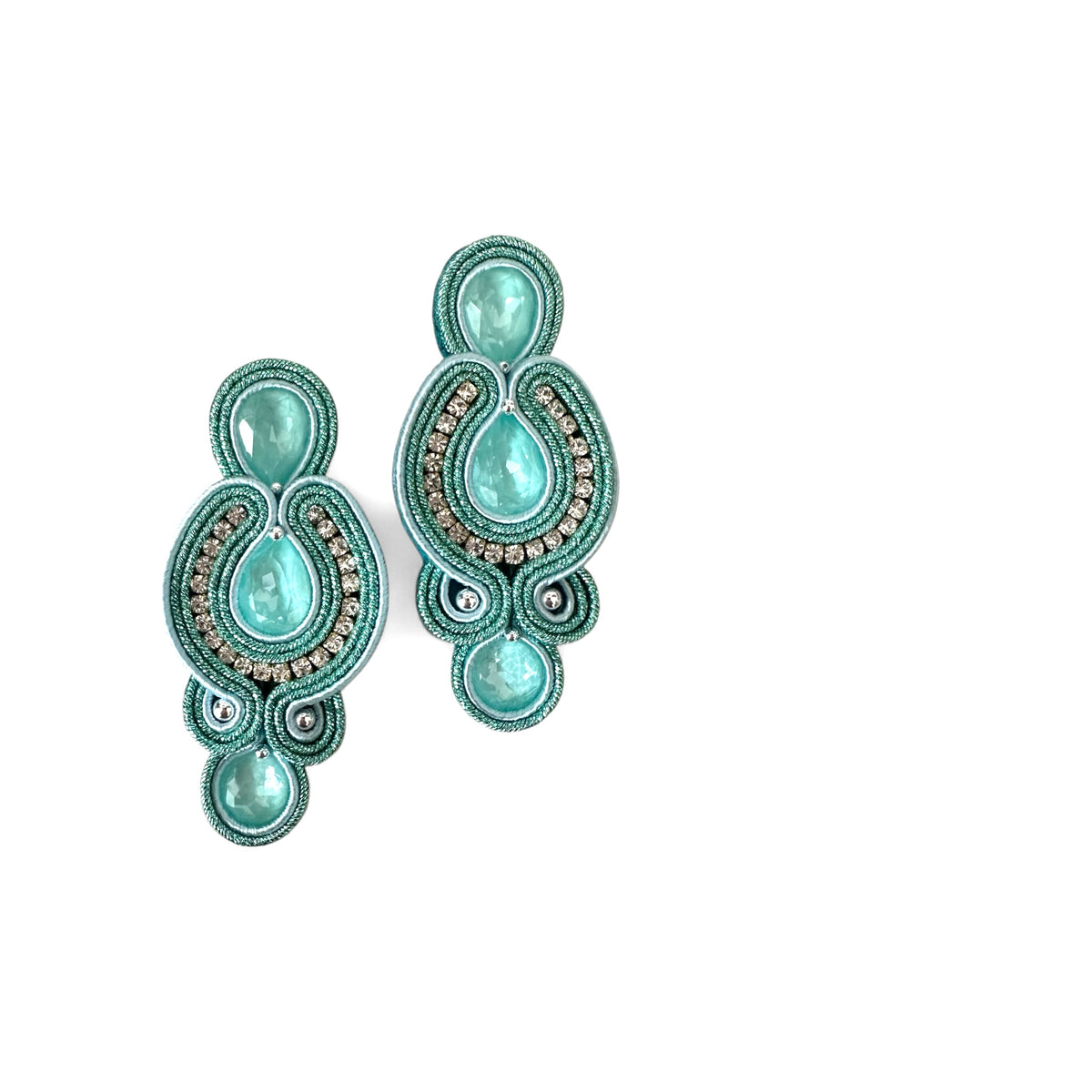 Orecchini A Perno In Ottone Placcato Oro Con Perla Madreperla Blu Mare – 8,5-14 Mm - Foto 3