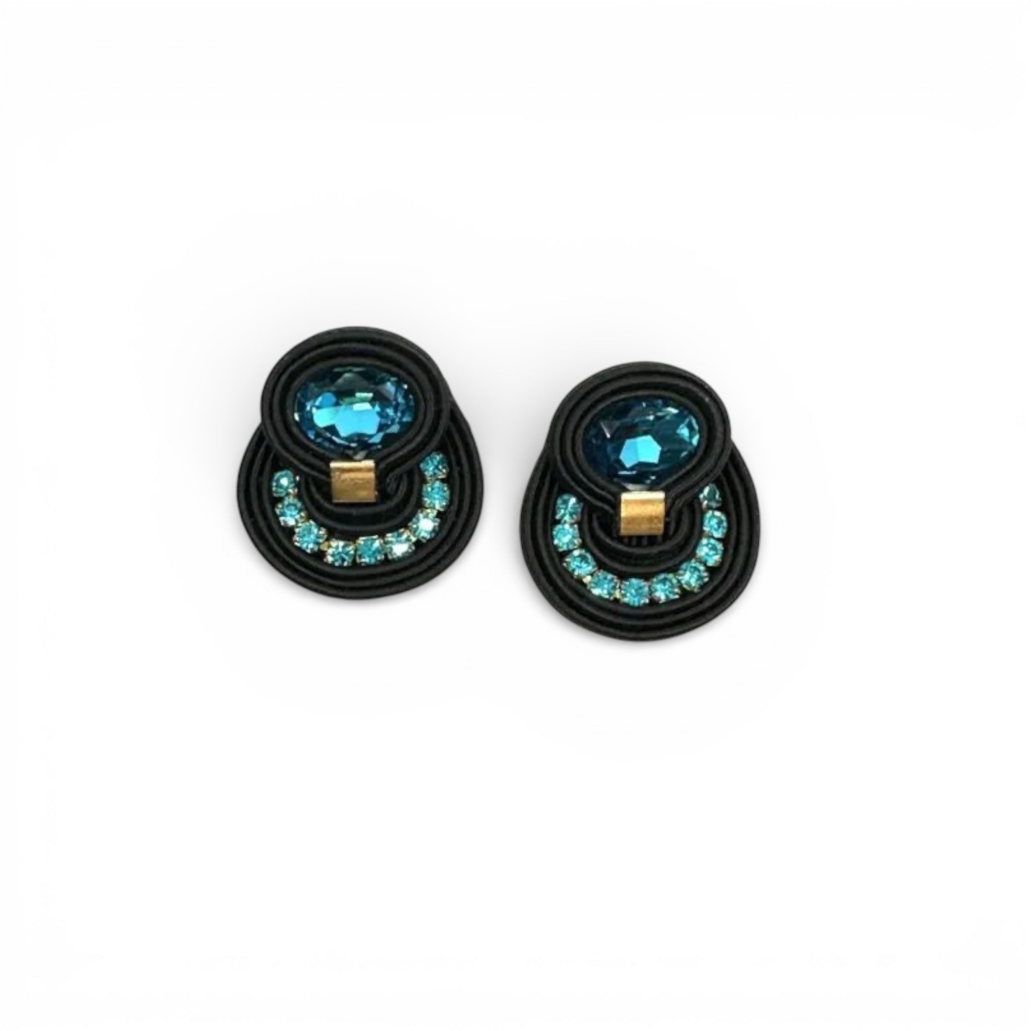 Orecchini Clio Nero e Turchese - Gioielli Soutache Artigianali Shimmershine
